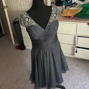 Wedding guest dress indigo with diamonds